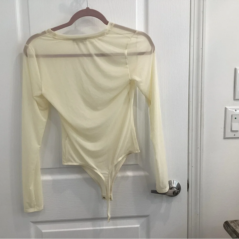 Express Ivory Mesh Top bodysuit - Picture 7 of 9